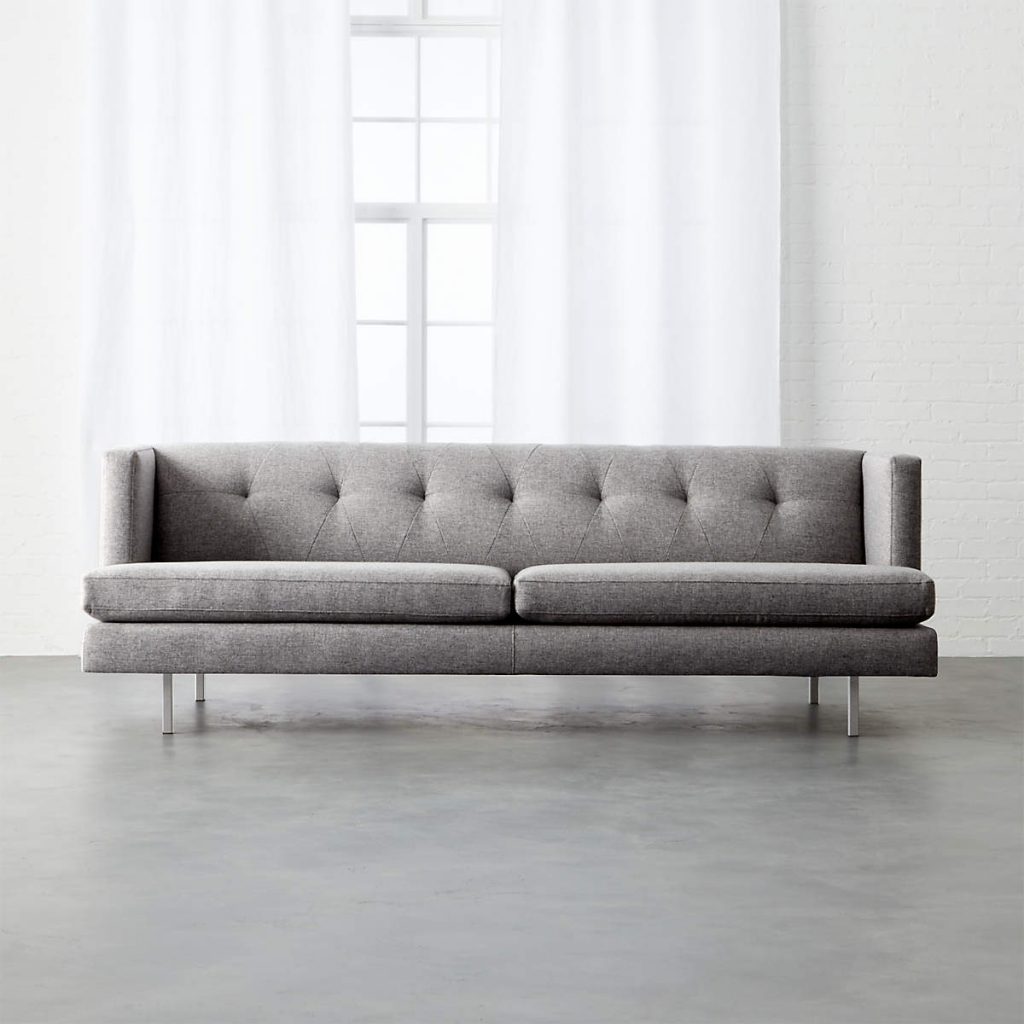 long light grey couch