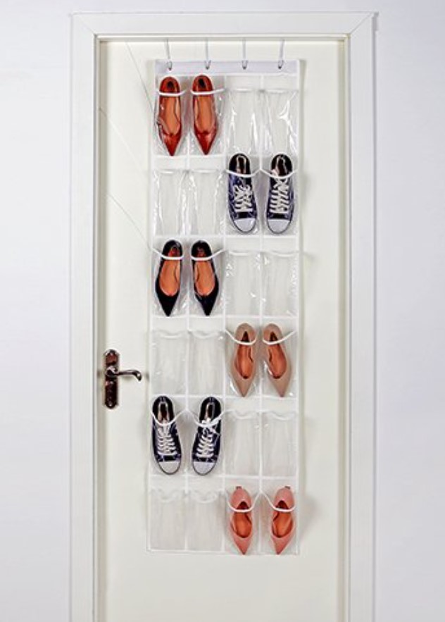 mainstays over the door clear pocket shoe organizer