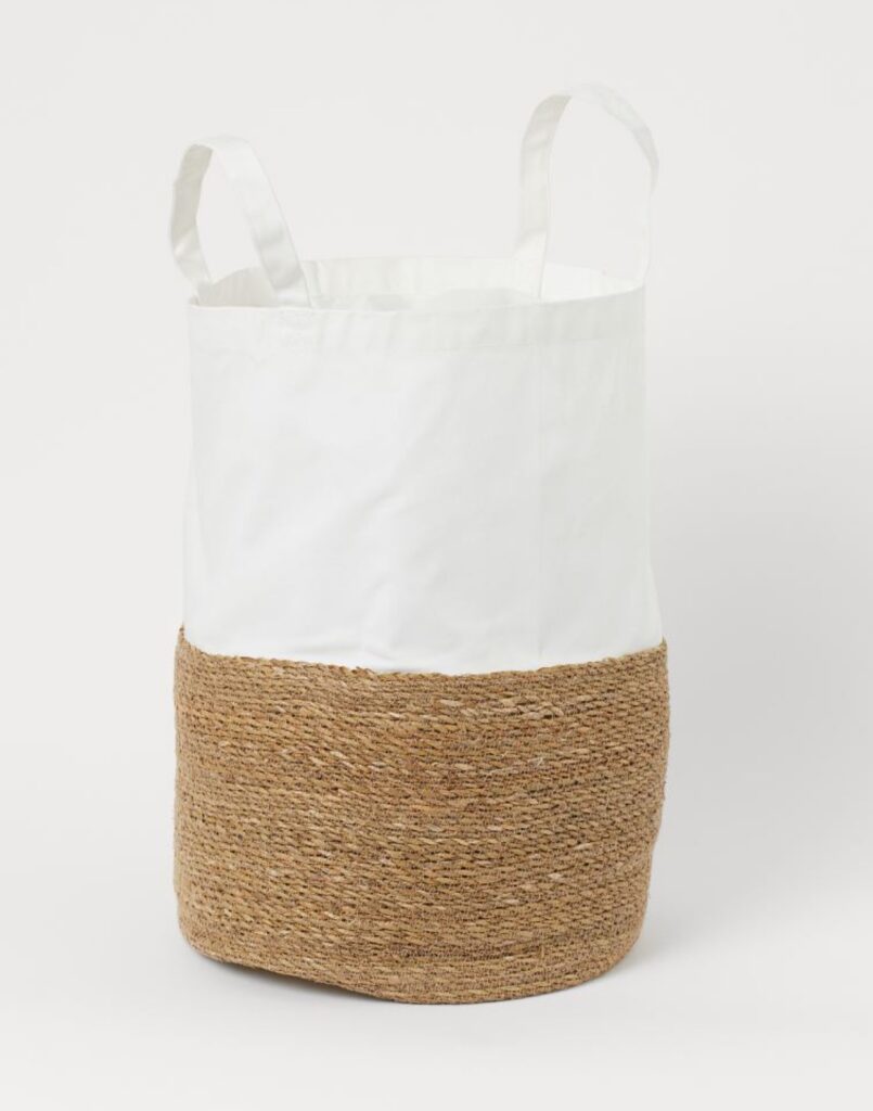 cotton and woven laundry bag