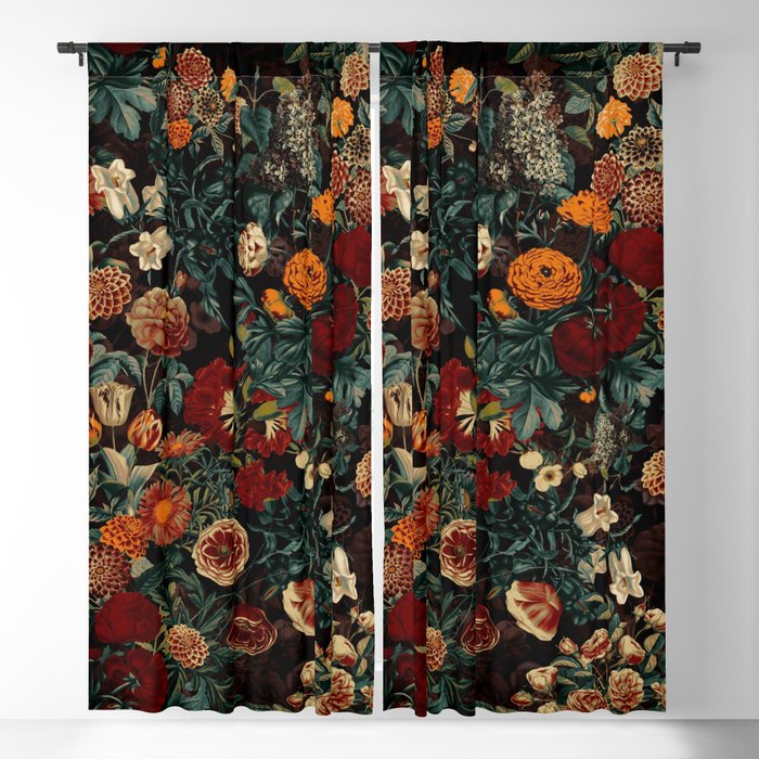 dark floral curtains