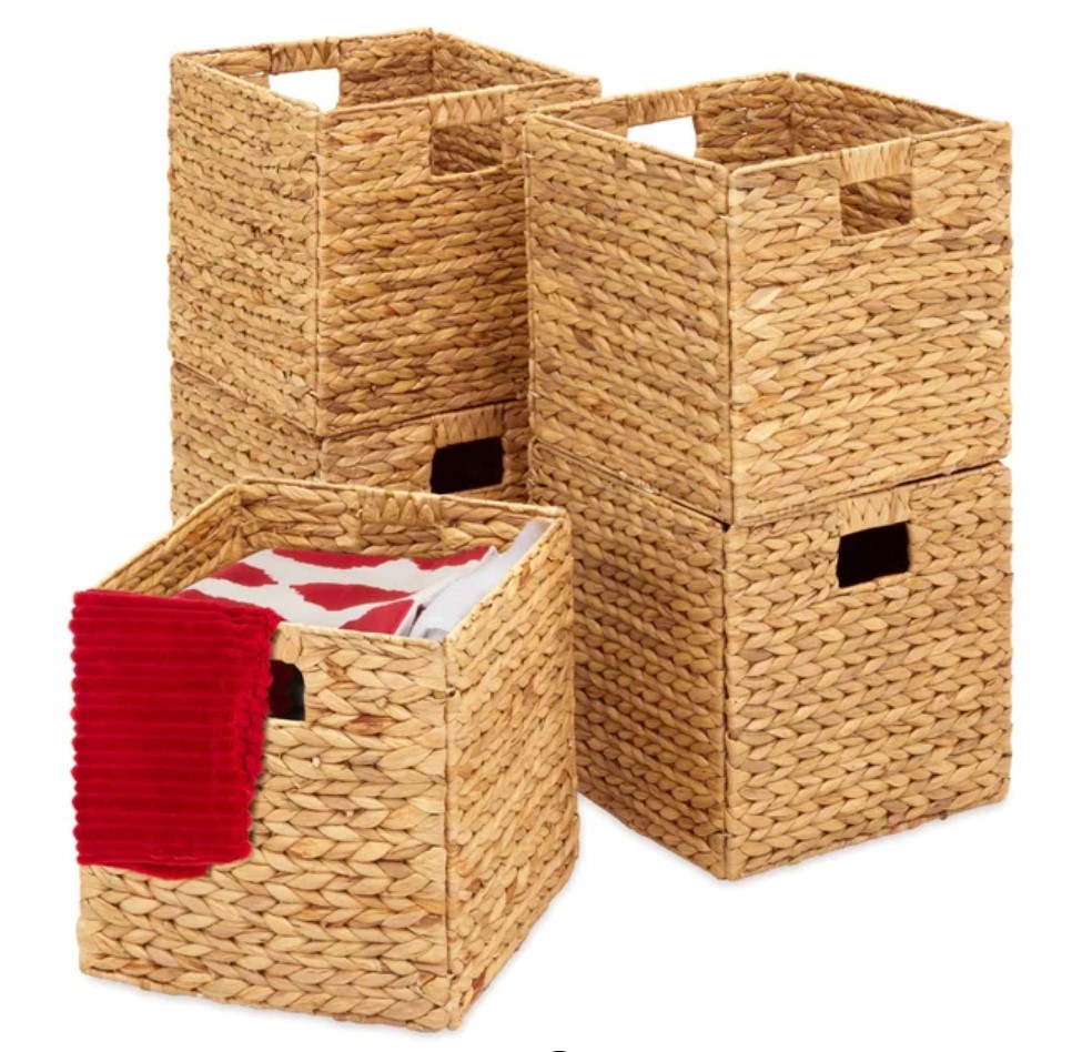 5 woven organizing baskets