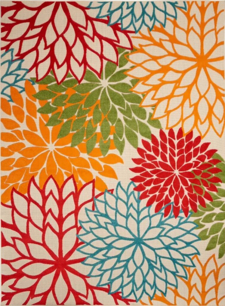 multicolor floral area rug