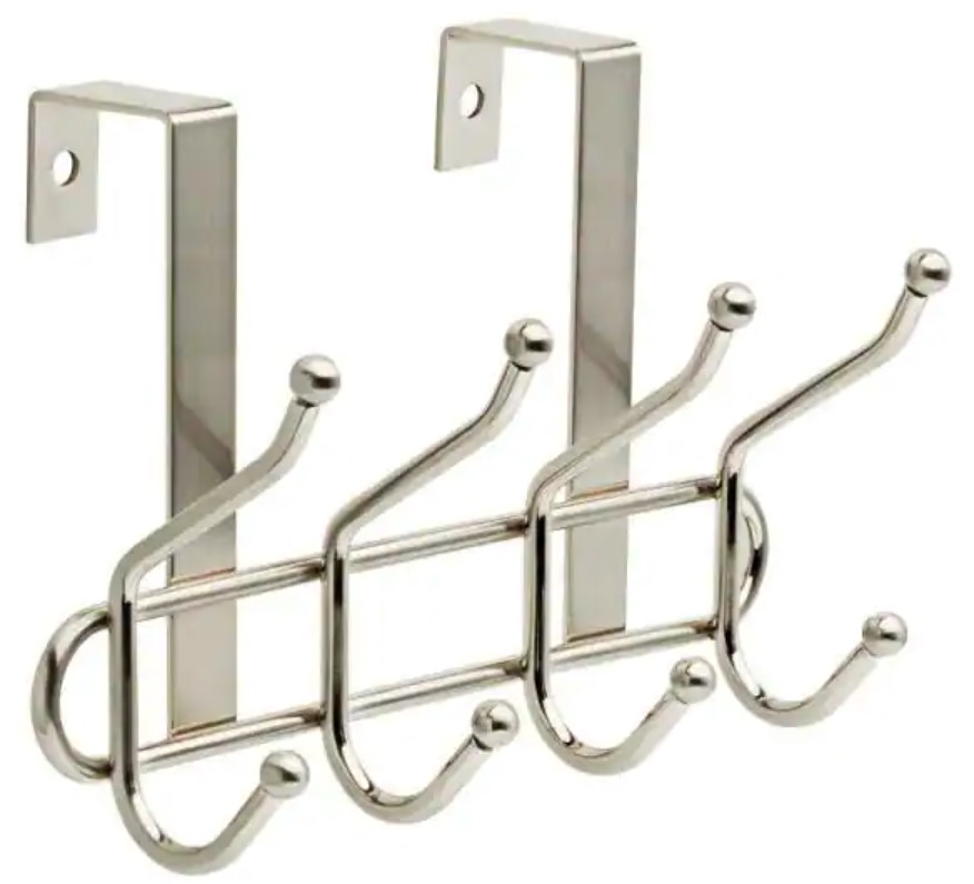 nickel overdoor hanger with hooks