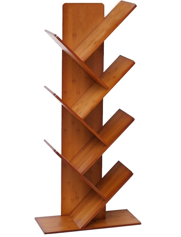 wooden bamboo bookshelf