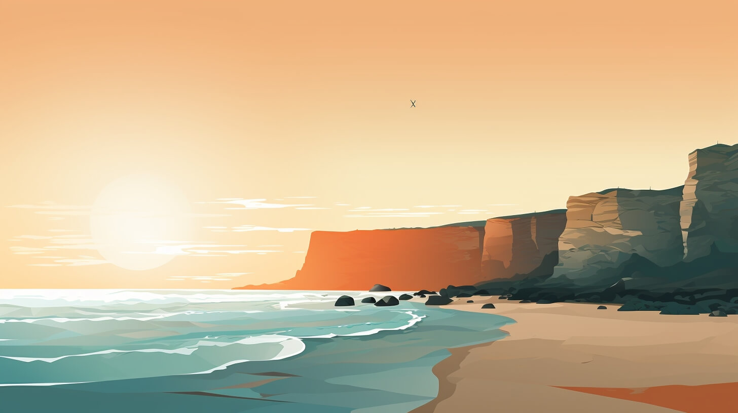 beach with cliffs