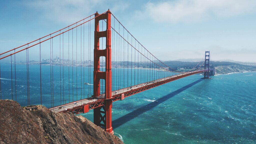 the golden gate bridge in one of the richest states in the us