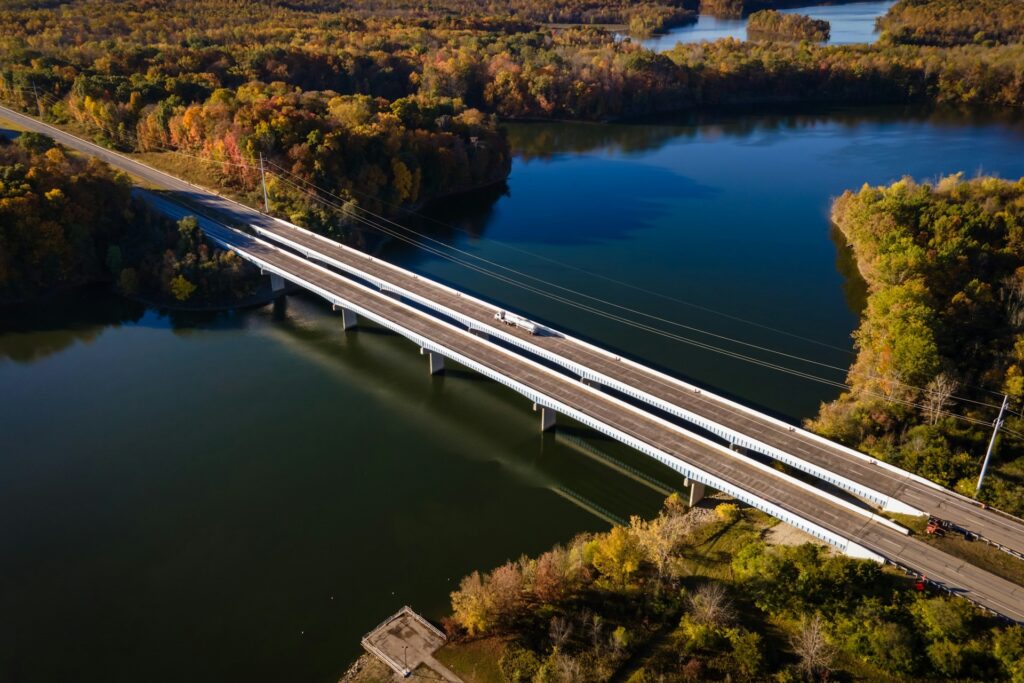 Aerial view of Caesar Creek in Ohio 