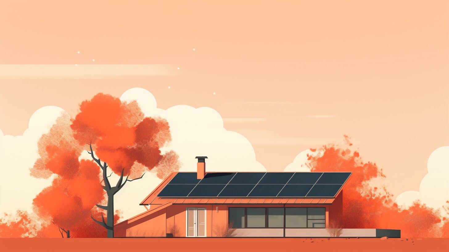 orange home with solar panels on the roof
