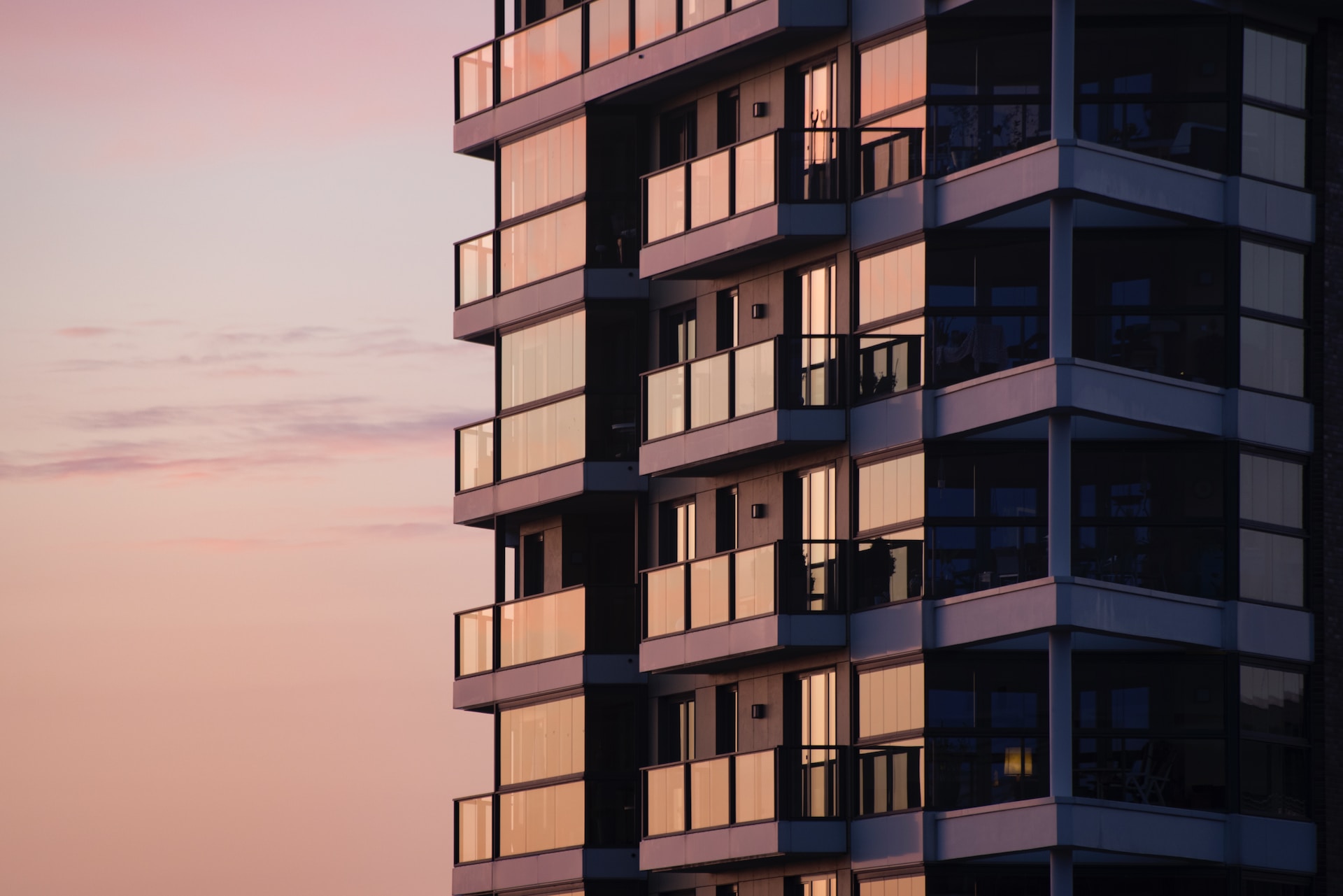 apartment-building-at-sunrise-with-balconies