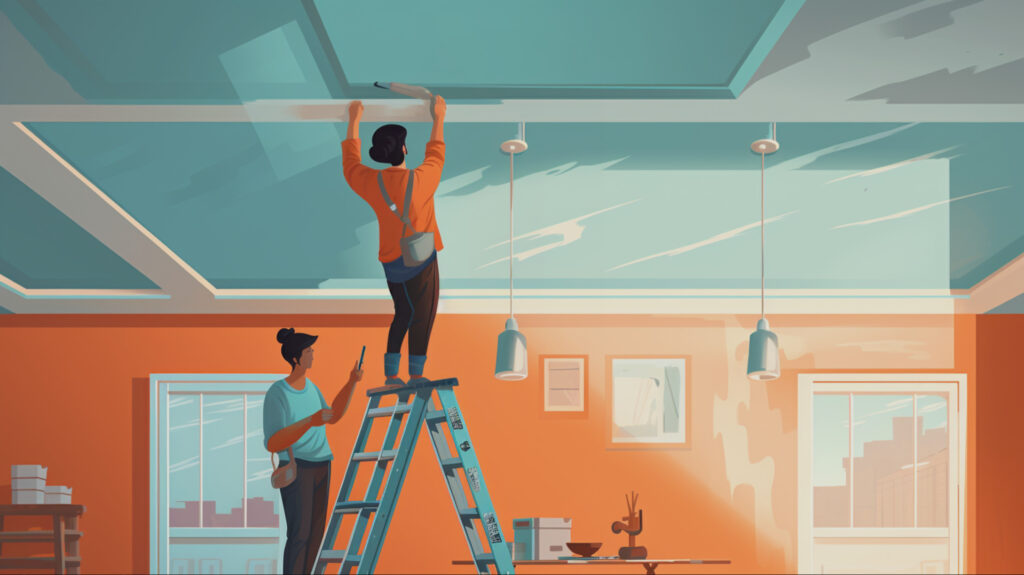 how to paint a ceiling safetly