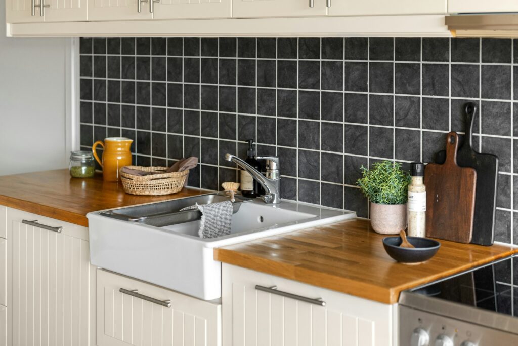 peel and stick tiles in a kitchen