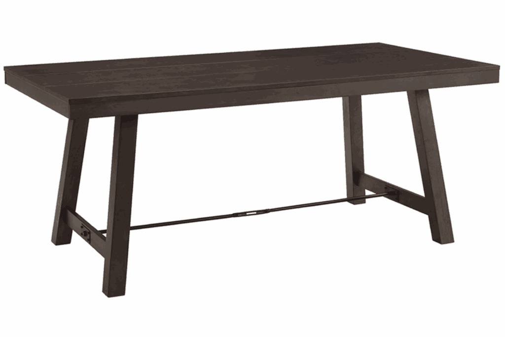 Dark wood rectangular dining room table. 