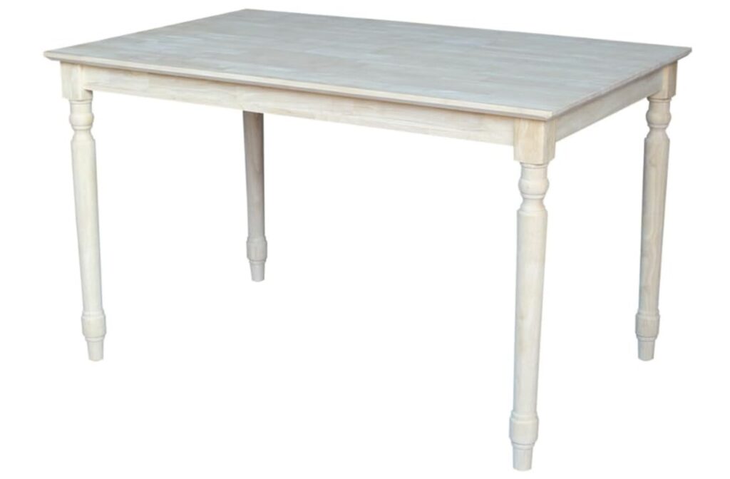 Light wood rectangular dining room table. 