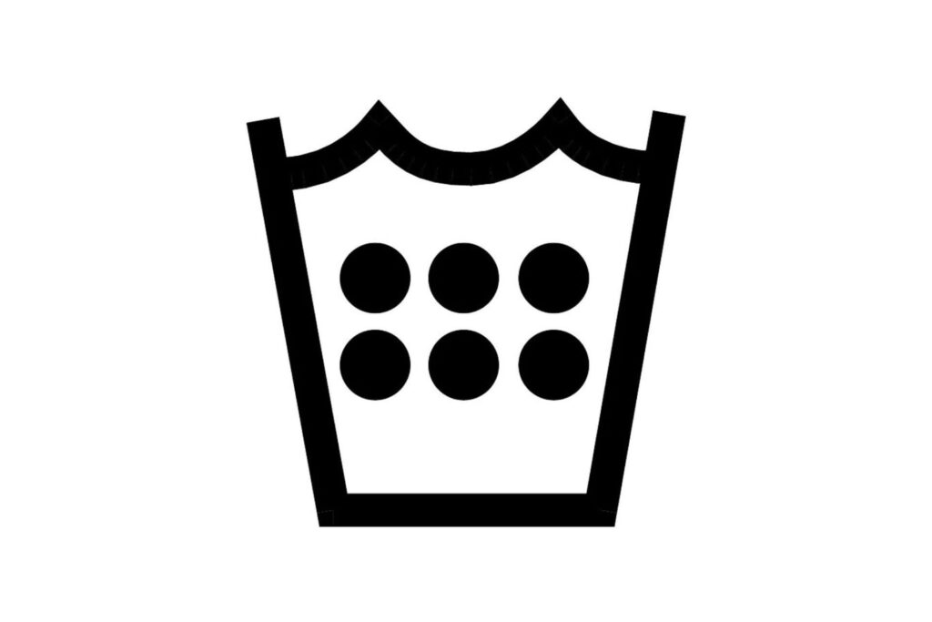 Washtub icon with six dots