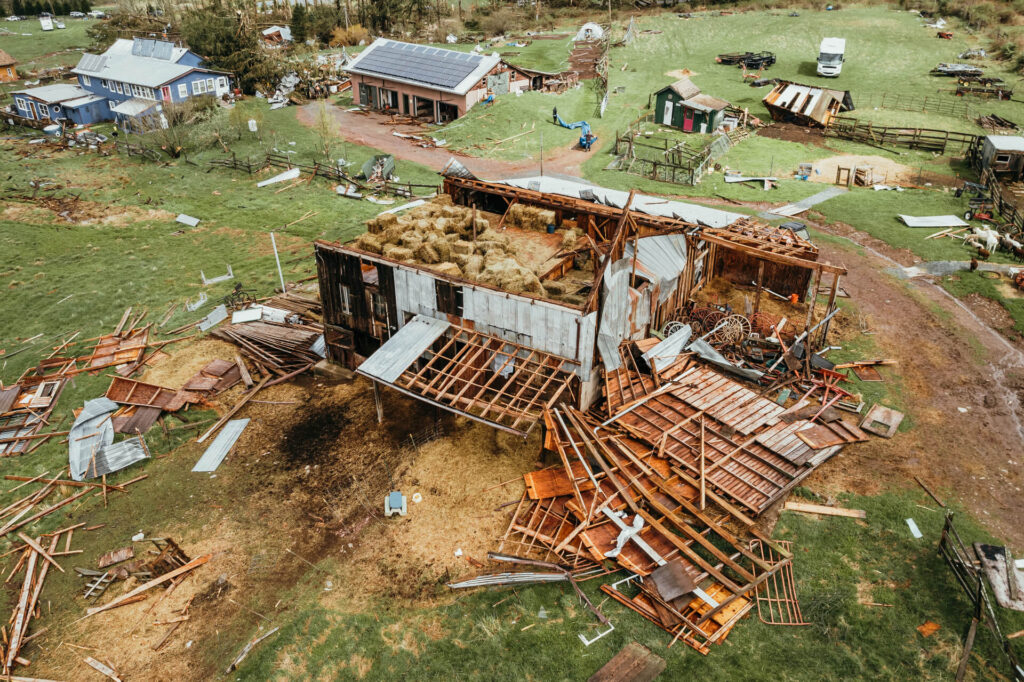 house damaged by weather hazard