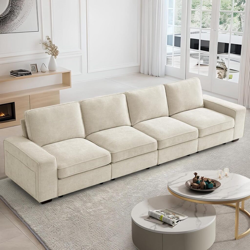 Abakan white sectional sofa