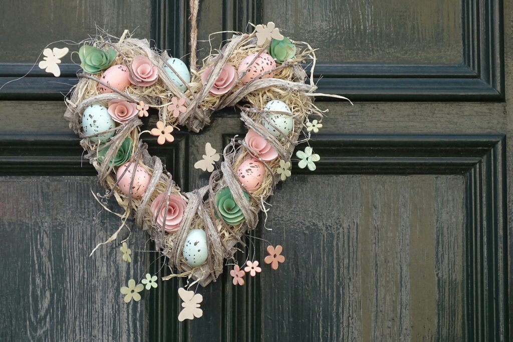 decorating for spring with an outdoor wreath