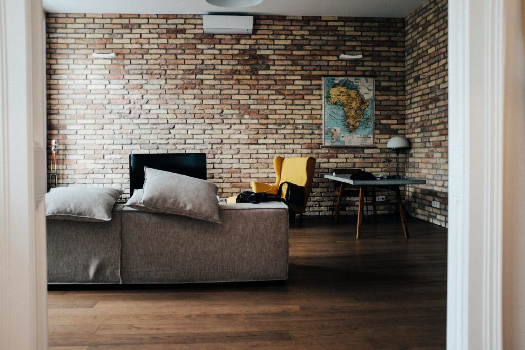 A minimalist living area.
