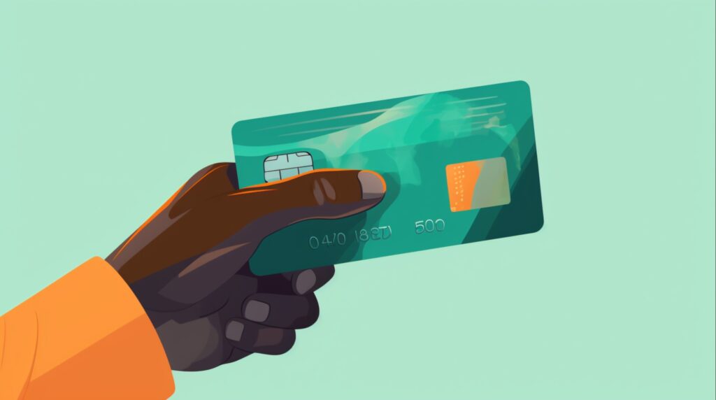 hand holding a credit card