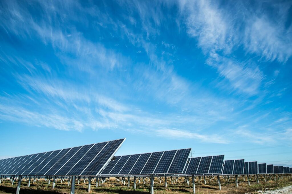 A field of solar panels in Lincoln, Nebraska