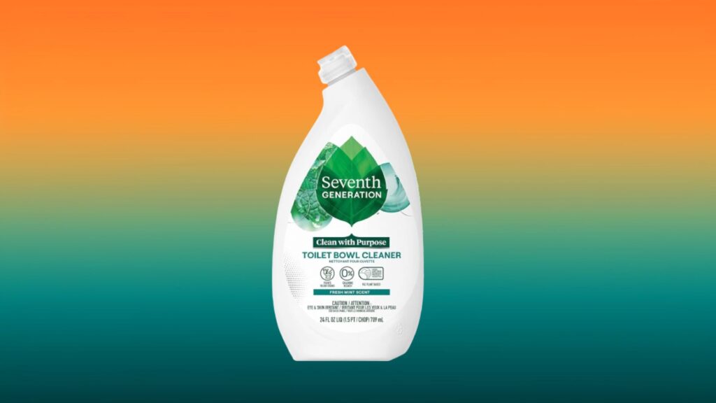 white and green bottle of Seventh Generation toilet bowl cleaners