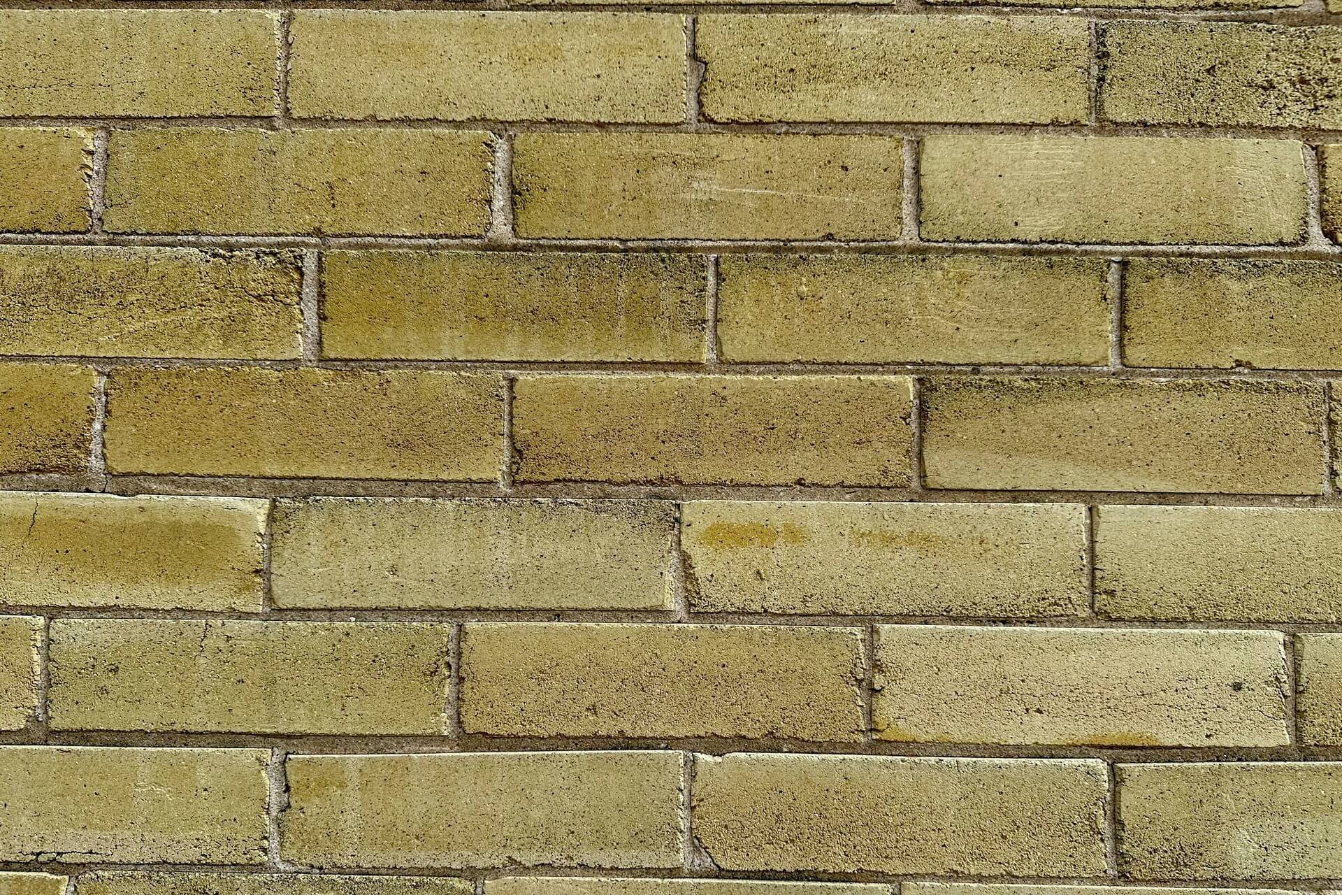 A limestone brick wall.