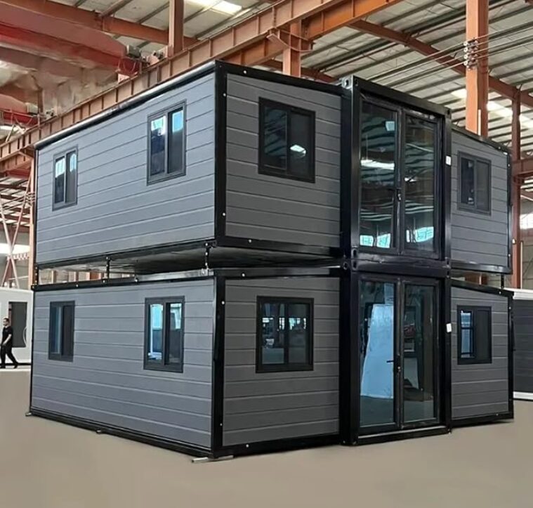two-story small house in warehouse