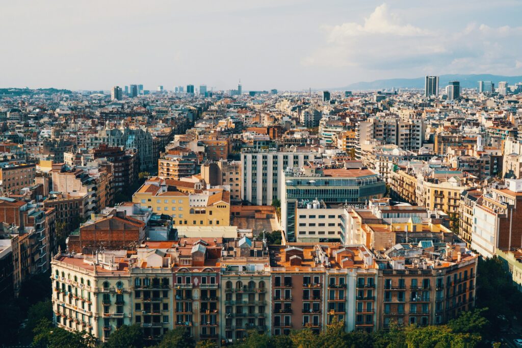 Aerial view of Barcelona, Spain