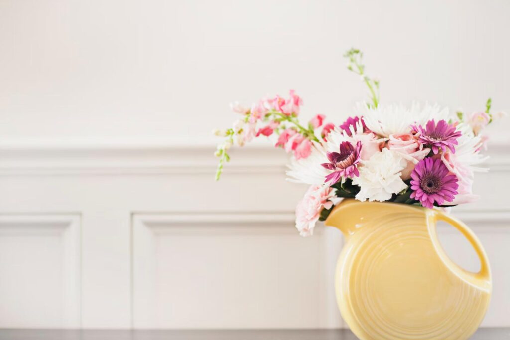 vase with flower arrangement