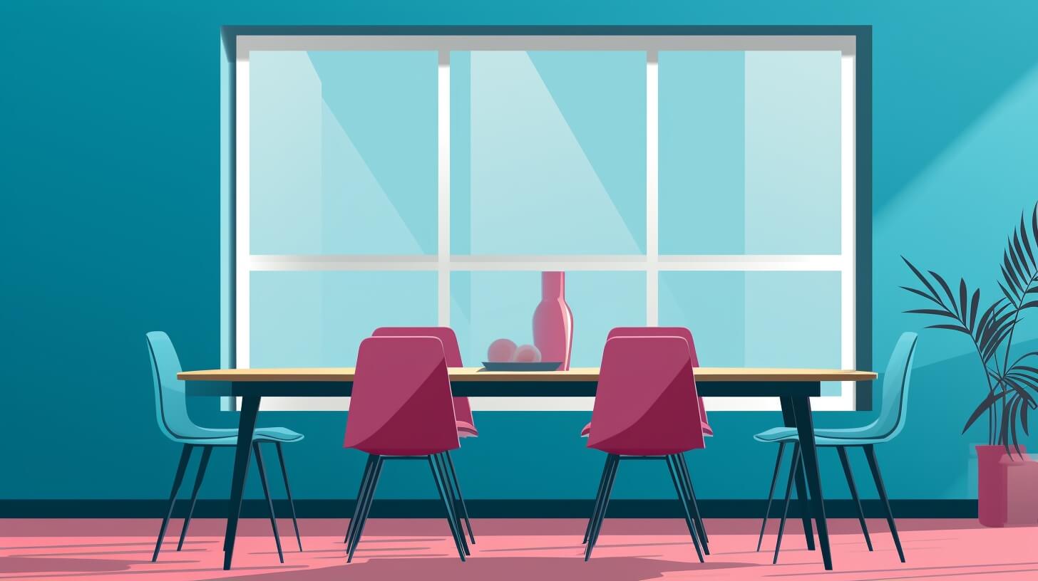 dining room with table and chairs in front of window