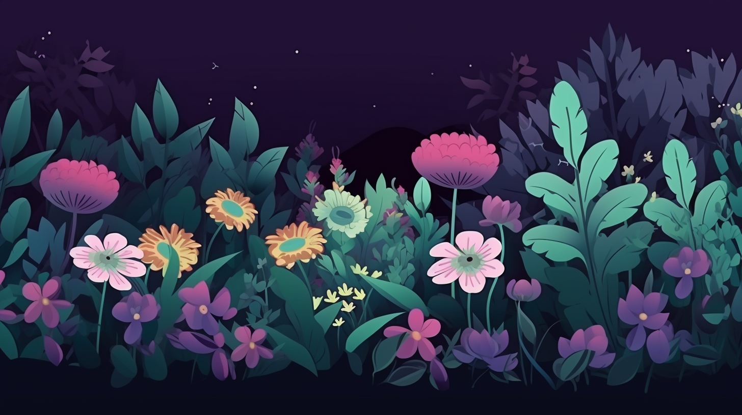 purple, pink. and yellow flowers in a garden
