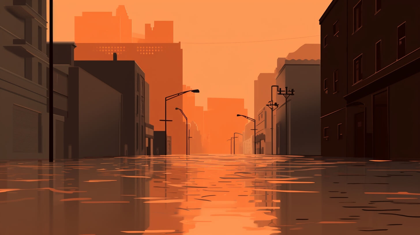 a street flooded with water