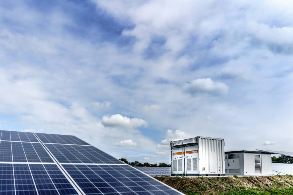 Solar panels in winter.