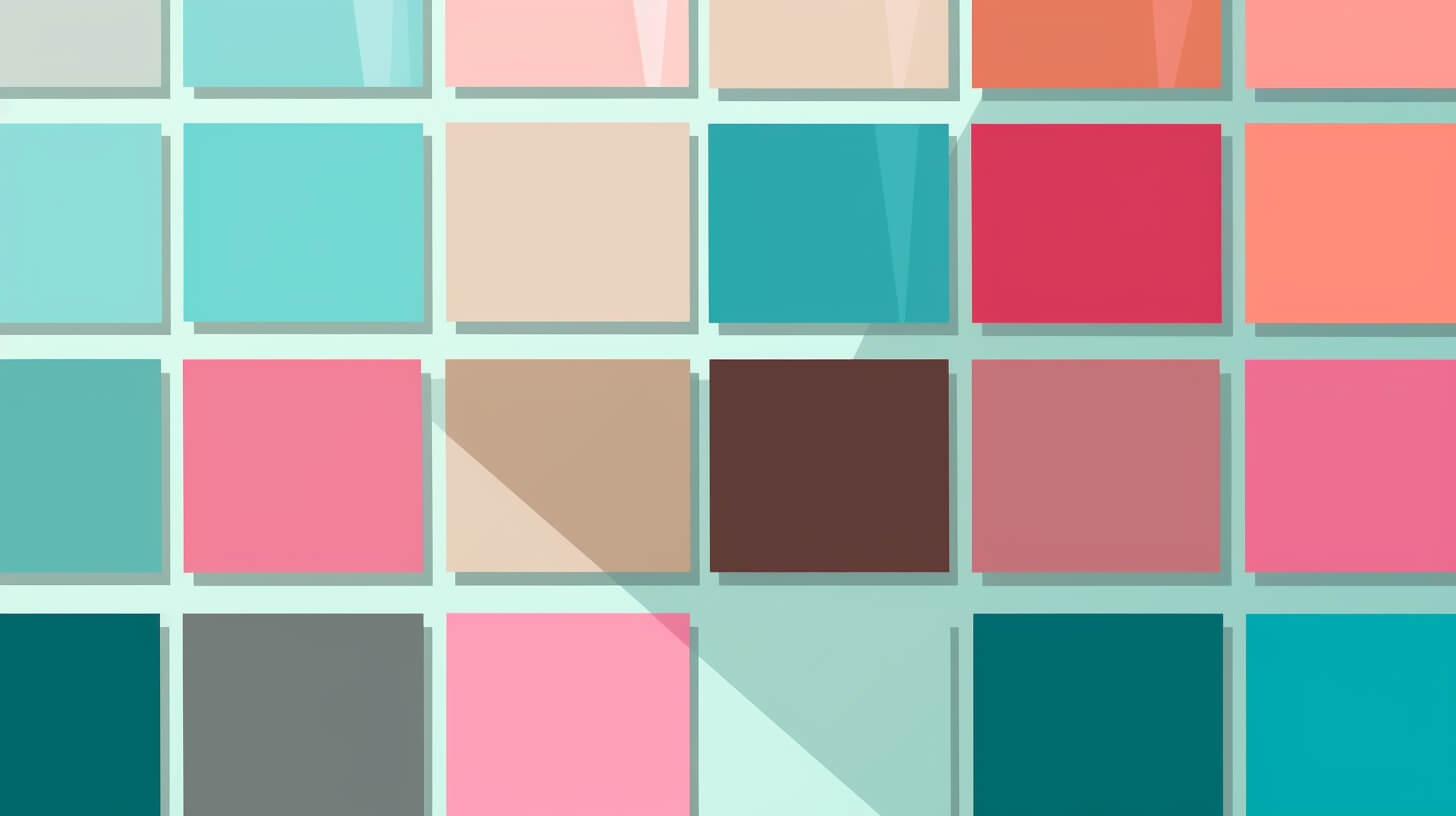 color swatches of various colors on a wall