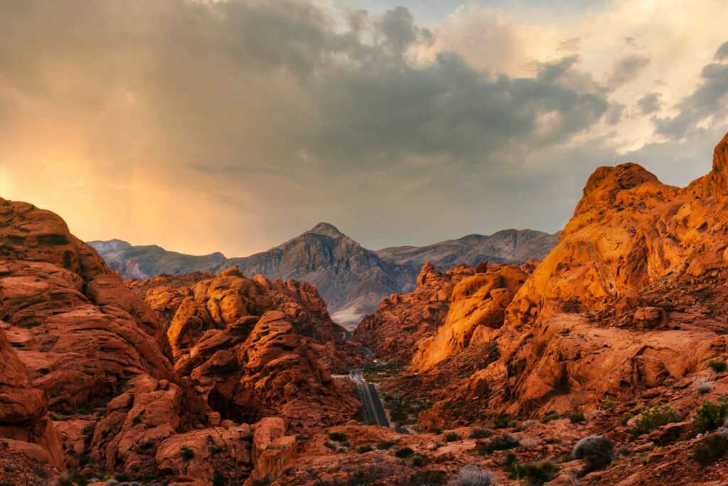 Aerial view of Red Rock Canyon in Nevada