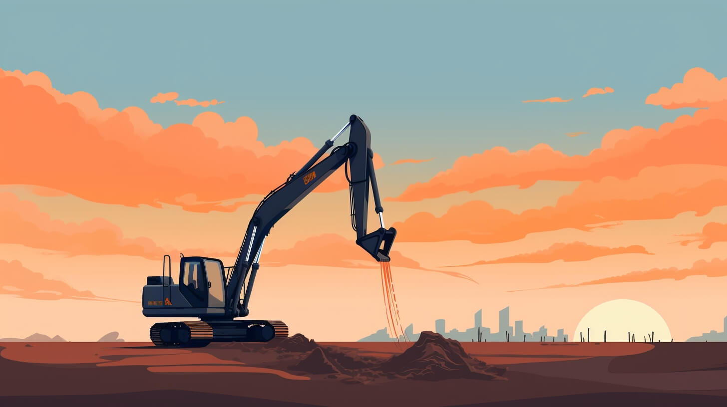 mini excavator on a construction site