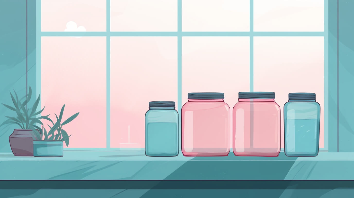 large mason jars sitting on a window sill