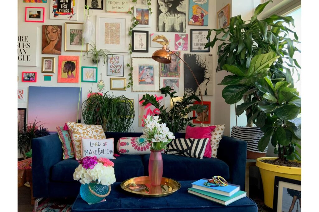 A maximalist living room