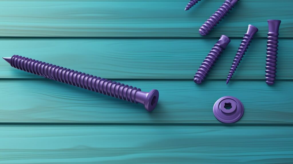 several screws on a table