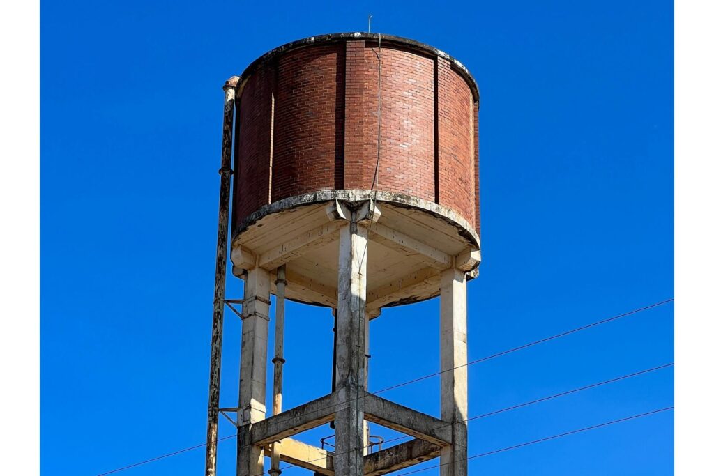 Water tank for collecting water in city buildings.