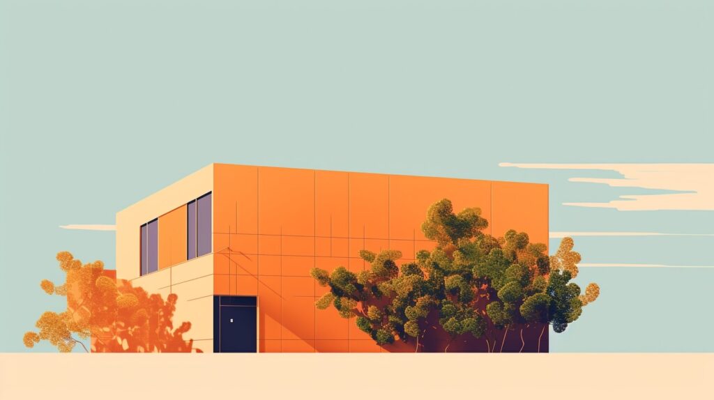 orange building surrounded by trees