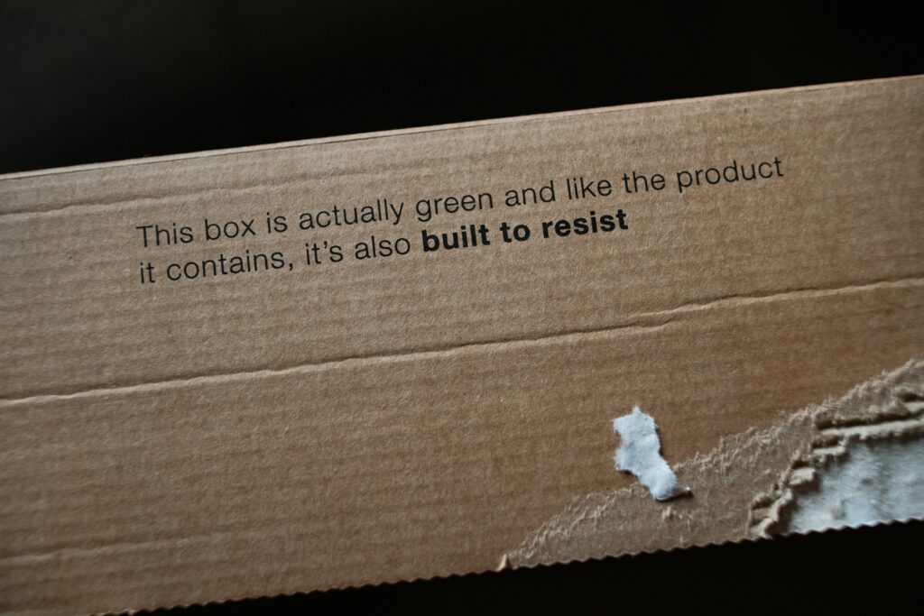 An environmental product declaration on a box.