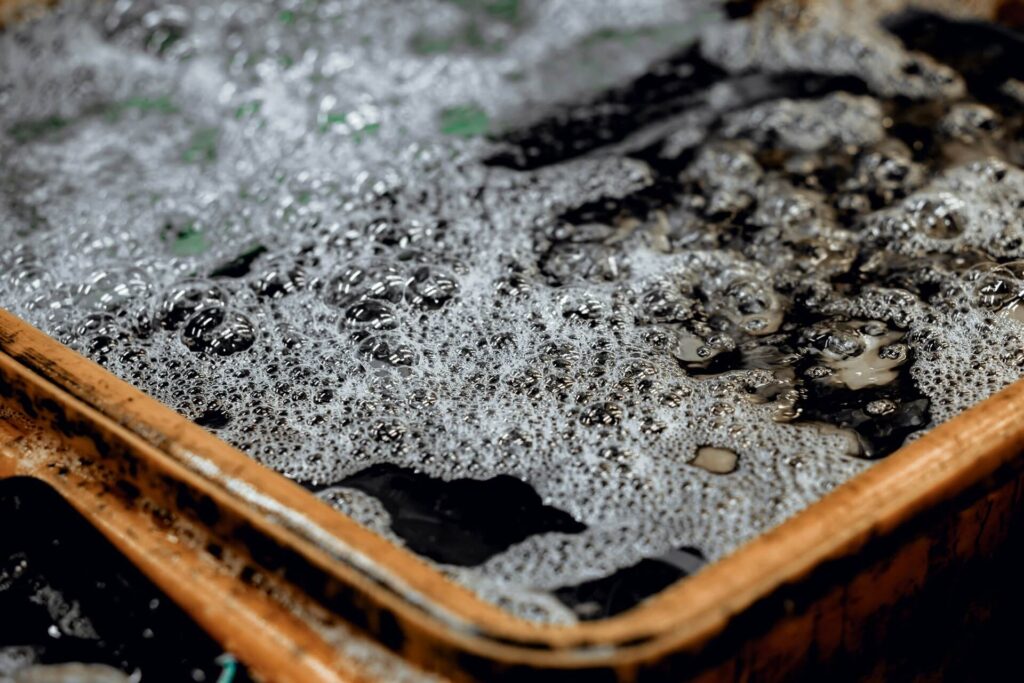 A bucket of soapy water