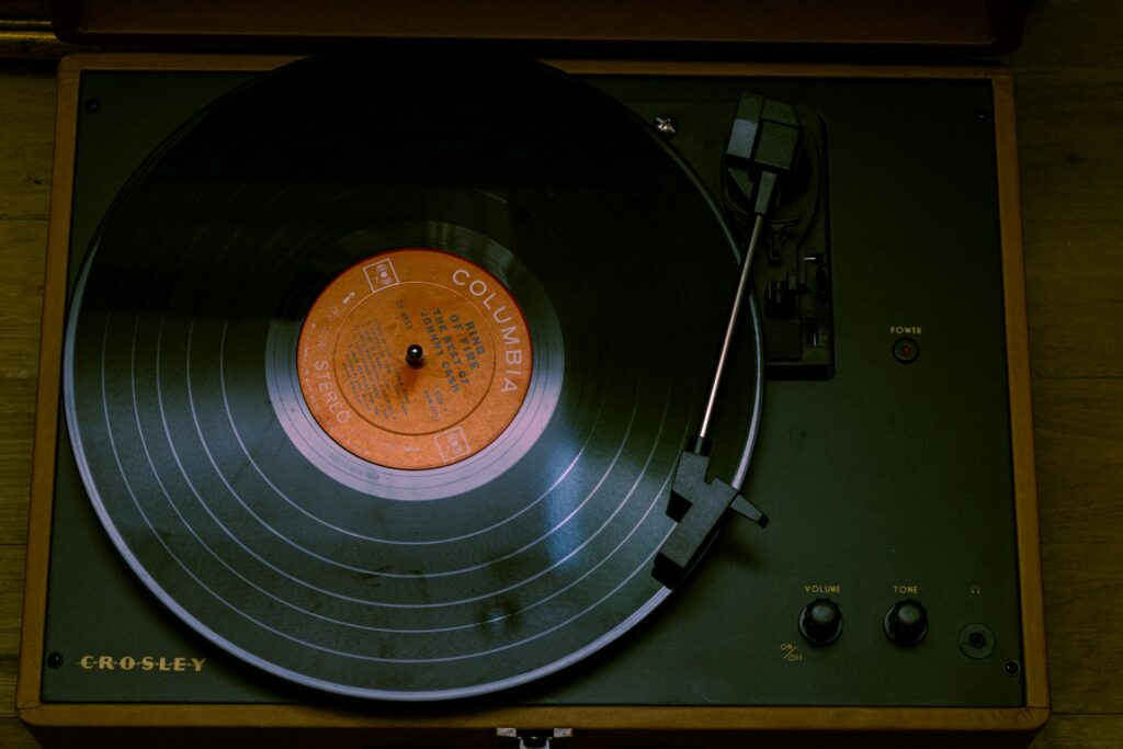 A retro record player.