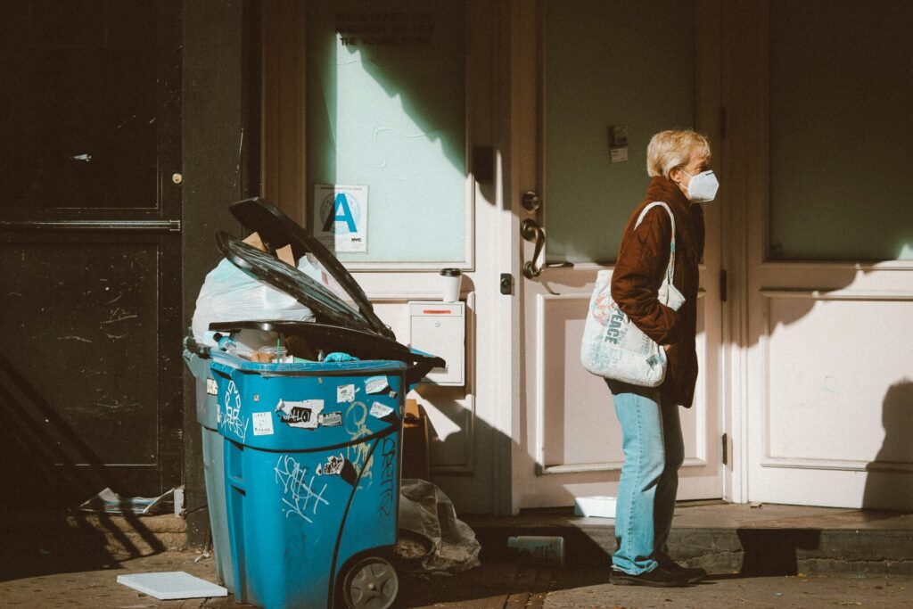 Correct disposal of contaminated PPE is vital to community safety.