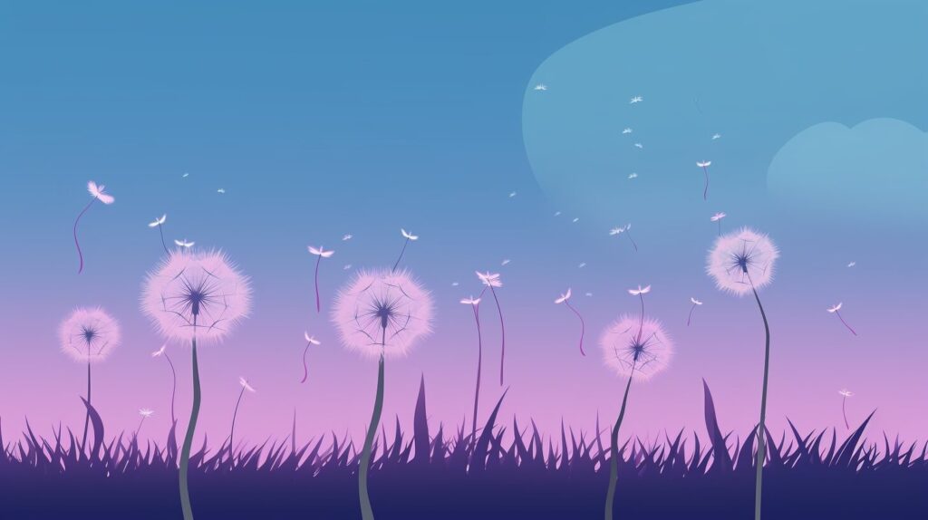 dandelions in a field