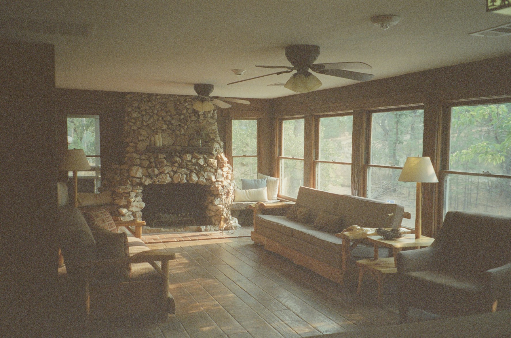 rustic screened-in porch