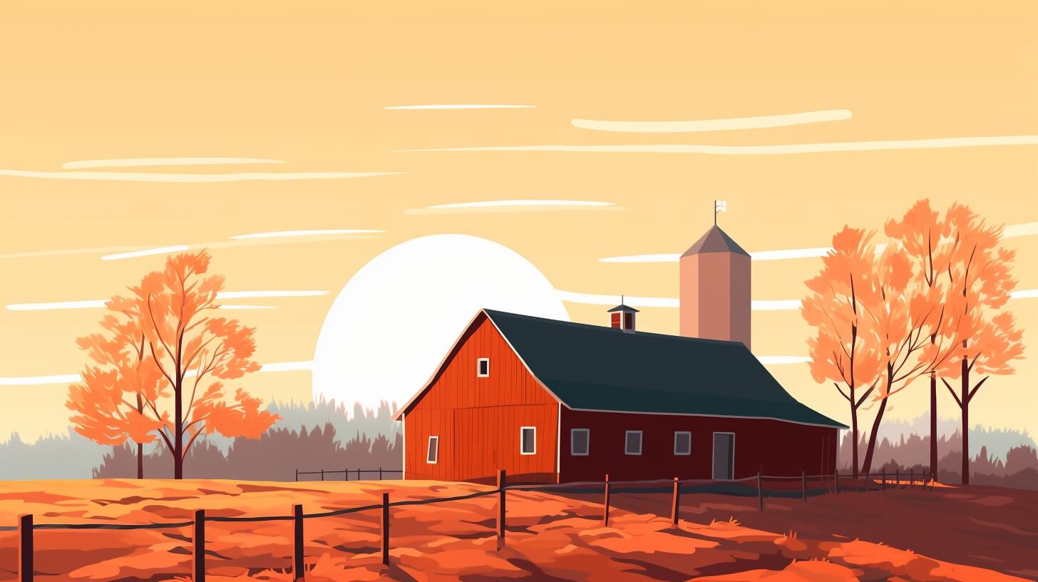 a horse barn on a farm