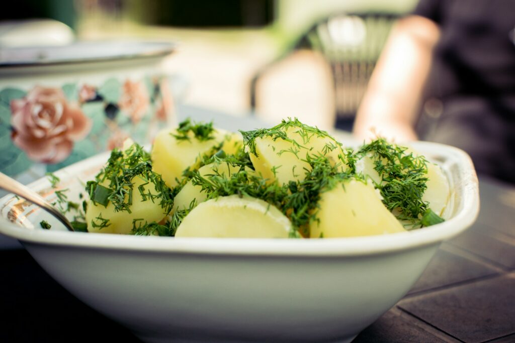 green on potatoes