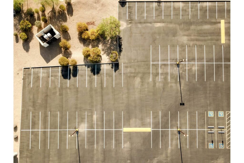 An empty parking lot